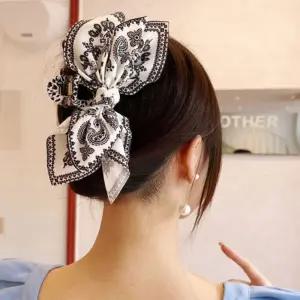 리본핀 빅사이즈 집게핀 페이즐리 반묶음 올림머리핀 빅사이즈집게핀