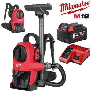 milwaukee 배낭형 청소기 FBPVII-50 (18V 5.0Ah) 멜빵형 충전청소기