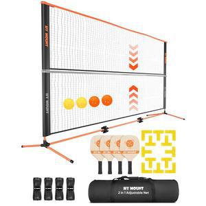 HY 마운트 휴대용 피클볼 네트 세트 하프 코트 10피트