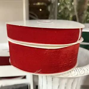 고급 벨벳 양면 리본 2.5cm 1롤 크리스마스 빨강 리본 선물포장 겨울 트리장식 넓은 끈 달리베리