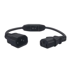 C14-C13 연장 전원 코드  켜기/끄기 스위치 AC 어댑터 케이블  PC 컴퓨터  IEC 320  C13 암-C14 수  30cm