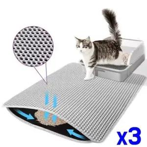 EVA소재 벌집구조 고양이 이중 모래매트 x3개 WFKXWJW
