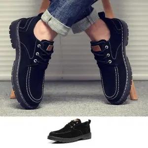 [아우트]스웨이드 데일리 슈즈 검은색로퍼 스타일