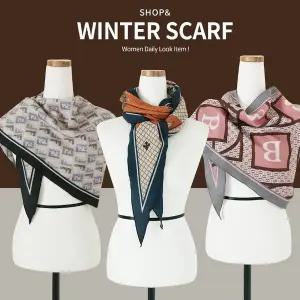 [샵앤] [무료배송] 국산 여성 방한 골지 기모 마름모 머플러 5종 균일가