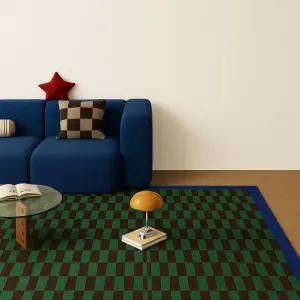 모던 체크 패턴 방수 매트 160x230 극세사 러그 03 포인트 인테리어 거실 카페