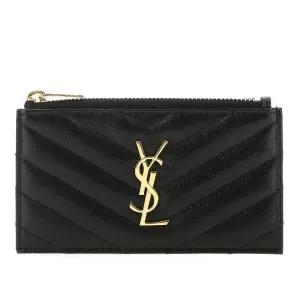 블랙 가죽 골드 로고 카드지갑 607915BOW01 1000