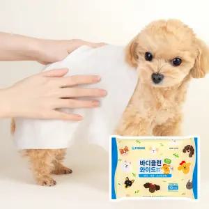 포켄스 강아지 바디티슈 10매 대나무원단 바디클린 와이드 뱀부티슈