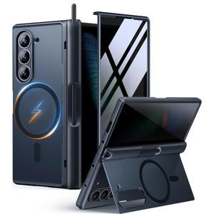 삼성 갤럭시 Z 폴드 6 7용 모보시 업그레이드 케이스 (내장형 킥스탠드, 포함) 프라이버시 보호 맥세이프, 기능 스크린