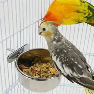앵무새 먹이 스텐 물통 밥그릇 앵무새 모이통 걸이형 물그릇