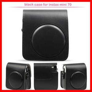 Fujifilm Instax Mini 70 즉석 카메라 케이스, 보호용 PU 가죽 클래식 가방 커버/어깨끈이 있는 PVC 크리스