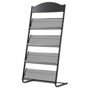 잡지 선반 책장 인테리어 원목 디스플레이 곡선 검정1 북케이스 사층 판촉물 철제