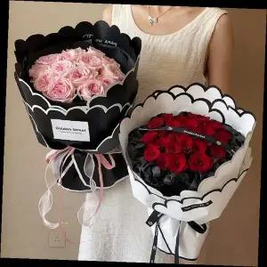 프리저브드 장미 꽃다발 물결 포장지 감성 선물용 꽃포장 핑크 레드 로맨틱