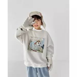 [리틀브로] (아동)스컬트프린팅기모맨투맨[티셔츠BFKN962B]