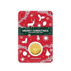 [아시아골드][아시아골드] 크리스마스 24k 순금 잠상 골드바 골드코인 3.75g