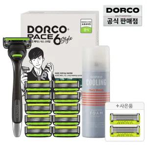 (15%할인) 도루코 페이스6스타일 면도기 풀세트2호+증정(모션 면도날2입)/6중날/호환가능/깔끔면도