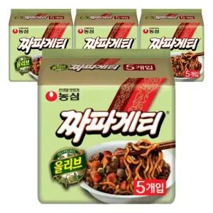 농심 올리브 짜파게티, 140g, 5입(멀티), 4개