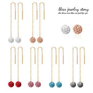 14k 부케 미러볼 드롭 귀걸이