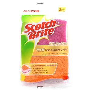 3M 올인원 아크릴 제로스크래치 수세미(2개입)