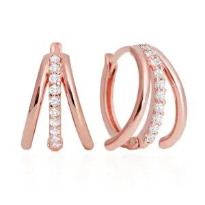 14K 금침 이어링 샤를 큐빅 라운드 링 원터치 링 귀걸이