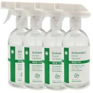 닥터그린데이 뿌리는 손소독제 500ml 에탄올70% 4개세트 스프레이 의약외품