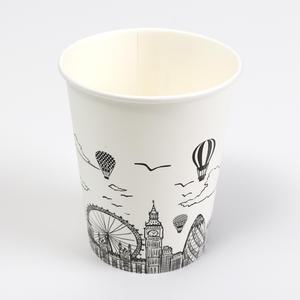 13온스 390ml / 런던 열기구 인쇄 종이컵 / 1000개 - 1박스 / 더 단단한 평량 300g이상 프리미엄급