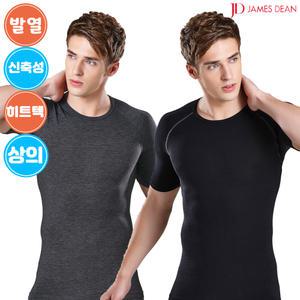 제임스딘 발열 남자 내복 상의 3부 반팔 남성 내의
