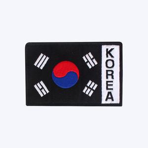 세로 코리아 태극기 패치 검정 - 군인가방 약장 군대