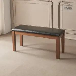 라로퍼니처 빈츠 고무나무 원목 방석 2인용 벤치 식탁 의자 2인 밴치