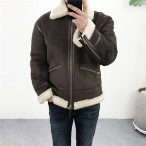 [엠클로] 남자 오버핏 빅사이즈 스웨이드 양털 뽀글이 무스탕 라이더 자켓 점퍼_P075840939