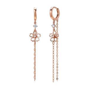 [모아르]14K 귀걸이 원터치 드롭 금귀걸이 꽃 테슬