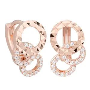 14K 골드필드 핀 이어링 라운딩 컷팅 큐빅  원터치 링 귀걸이