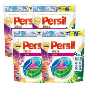 퍼실 4in1 디스크 딥클린 캡슐세제 컬러 38입 4개