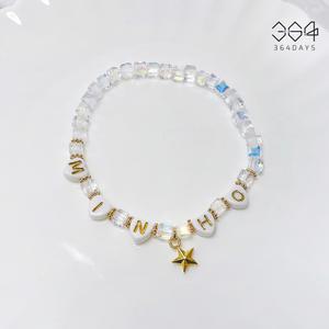 364days 장민호 팔찌 MINHO 굿즈 골드 별 큐브 크리스탈 비즈팔찌