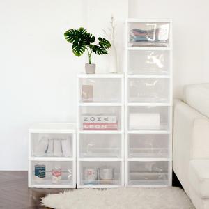 보노하우스 맥스 투명 서랍장 6단 화이트컬러 추가 (바퀴별매)