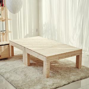 분리형 소나무 원목침대 싱글/수퍼싱글/더블/퀸/원룸형스몰 다용도 평상침대프레임 소나무원목