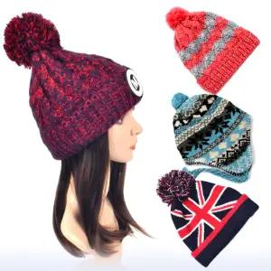 방울 비니 여성 털모자 방울 달린 꽈배기 니트 모자 남자 끈달린 귀마개 겨울 폼폼 왕방울