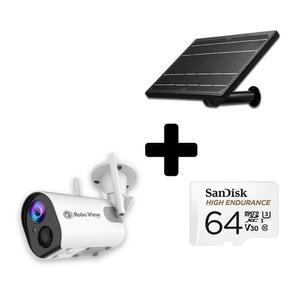 글로벌아이넷 로보뷰S2+8W 충전식 태양광패널+64GB 홈 CCTV 무선 배터리 홈캠 실내외용 IP카메라