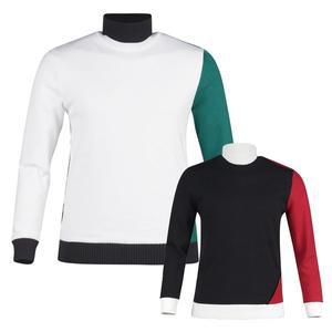 [럭스골프] 남성 방풍 모크넥 배색 니트 풀오버 OH2W803