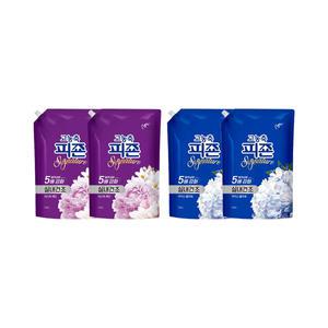 피죤 고농축 시그니처 섬유유연제 리필, 1.6L, 미스틱레인, 2개 + 아이스플라워, 2개