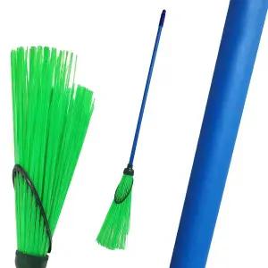 제이오마켓 철코팅 도로비 중/야외 도로 낙엽 눈 제설 청소용 환경미화원 초록비 플라스틱 대형 장대 빗자루
