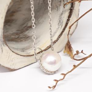 14k 해수 진주 큐빅 목걸이 OPDLN0044