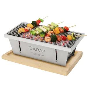 꾸버스 다닥그릴 S M L 원터치 접이식 스텐 바베큐그릴 숯불 캠핑 BBQ 화로대