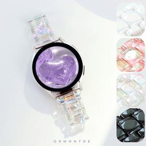 오르몽트 갤럭시워치8 7 6 5 4 3 오로라 투명 스트랩 홀로그램 밴드 프로 클래식 액티브 20mm 시계줄