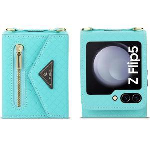 [데켄스]갤럭시 Z플립5 지플립5 스트랩 크로스백 카드 지갑 목걸이 힌지보호 가죽 케이스 M882