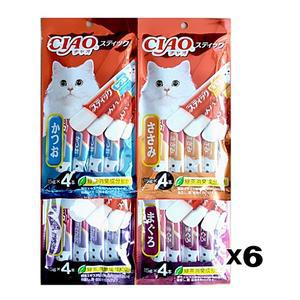 고양이 짜먹는 츄르 챠오스틱15g 4入X6 수분보충 영양