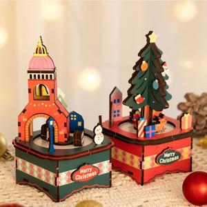 민화샵 크리스마스 나무오르골 DIY  오르골만들기키트 크리스마스인테리어 나무재료세트 음악상자