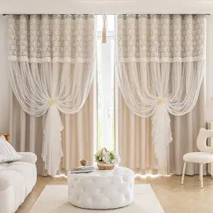 지나송 로망 웨딩스타일 이중암막커튼 (중형)