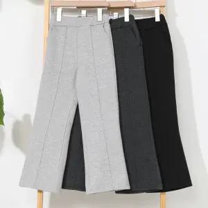 아동 주니어 초등학생 여아 가을 겨울 스판 나팔 바지 기모 핀턱 부츠컷 팬츠