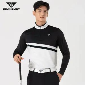 [제이스코] 다운블로우 남자 골프 긴팔 티셔츠 남성 반집업 가을 겨울 상의 골프웨어 티셔츠 화이트