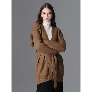 [하프클럽/]헬렌 벨티드 브이넥 루즈핏 울니트 가디건 (택가격 258000원)